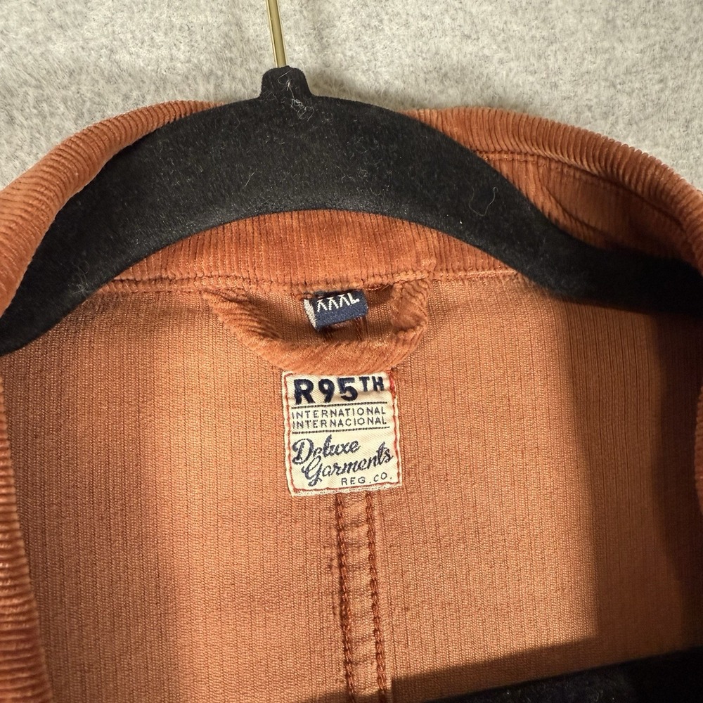 R95th blazer jacket womens 3XL brown corudory button front deluxe handmade - Picture 2 of 13